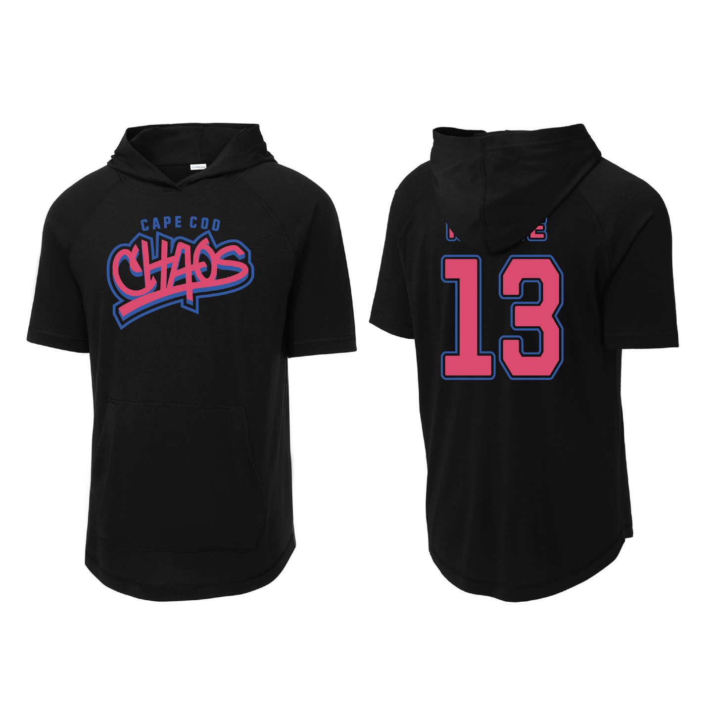 Cape Cod Chaos Baseball - Wicking Short Sleeve Hoodie
