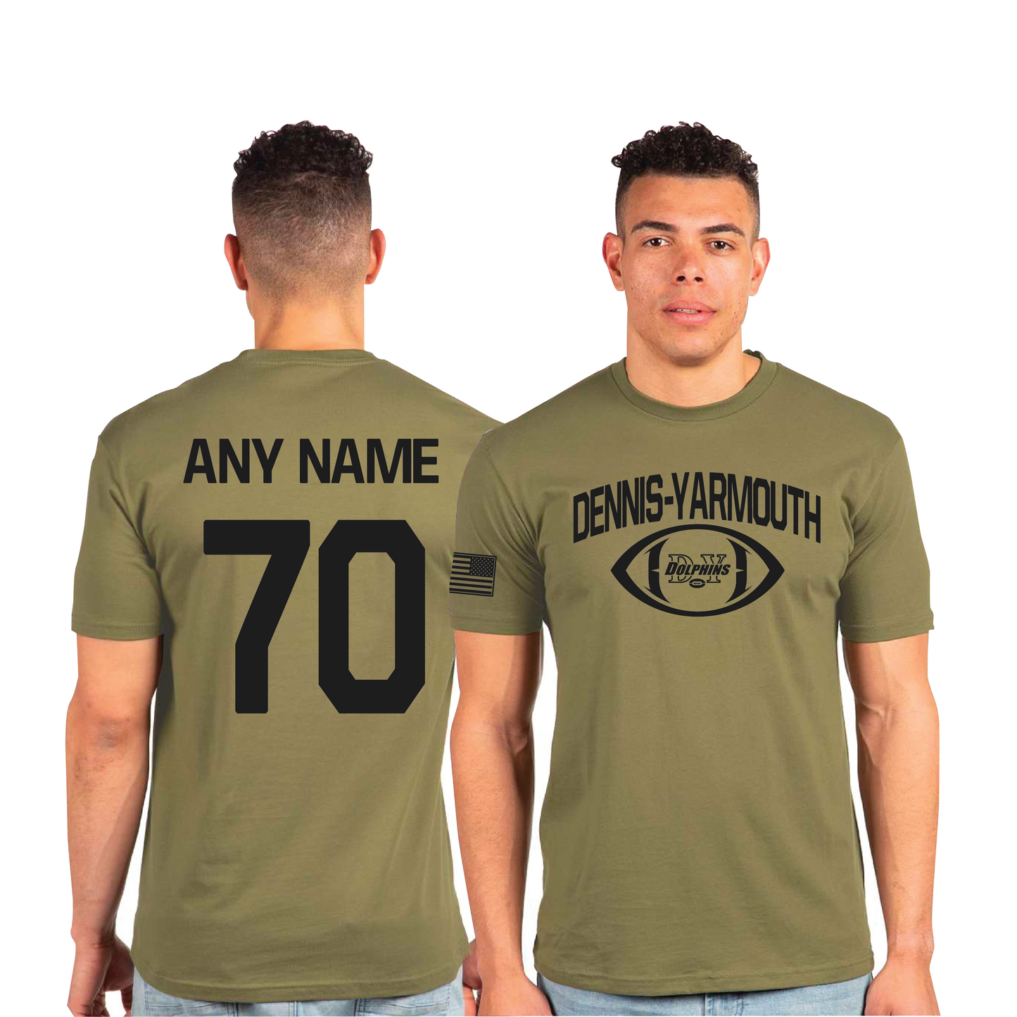 DY Dolphins Football -  Military Short Sleeve