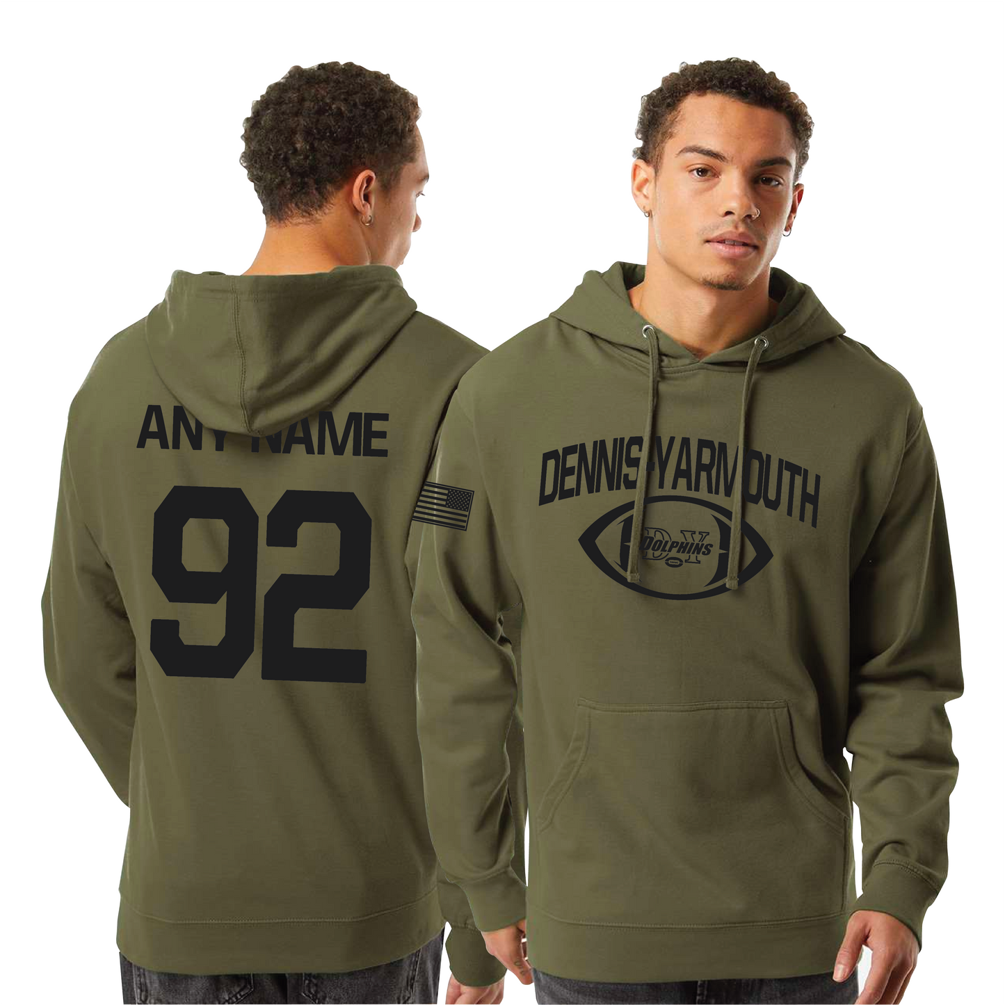 DY Dolphoins Football - Military Hoodie