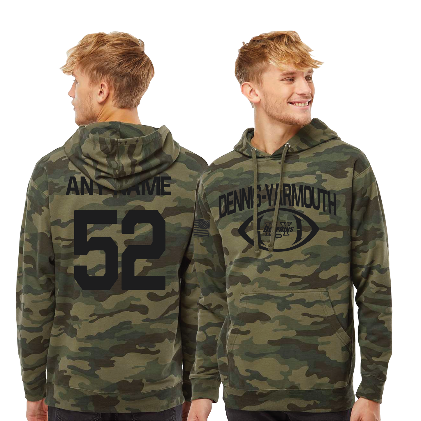 DY Dolphoins Football -  Military Hoodie