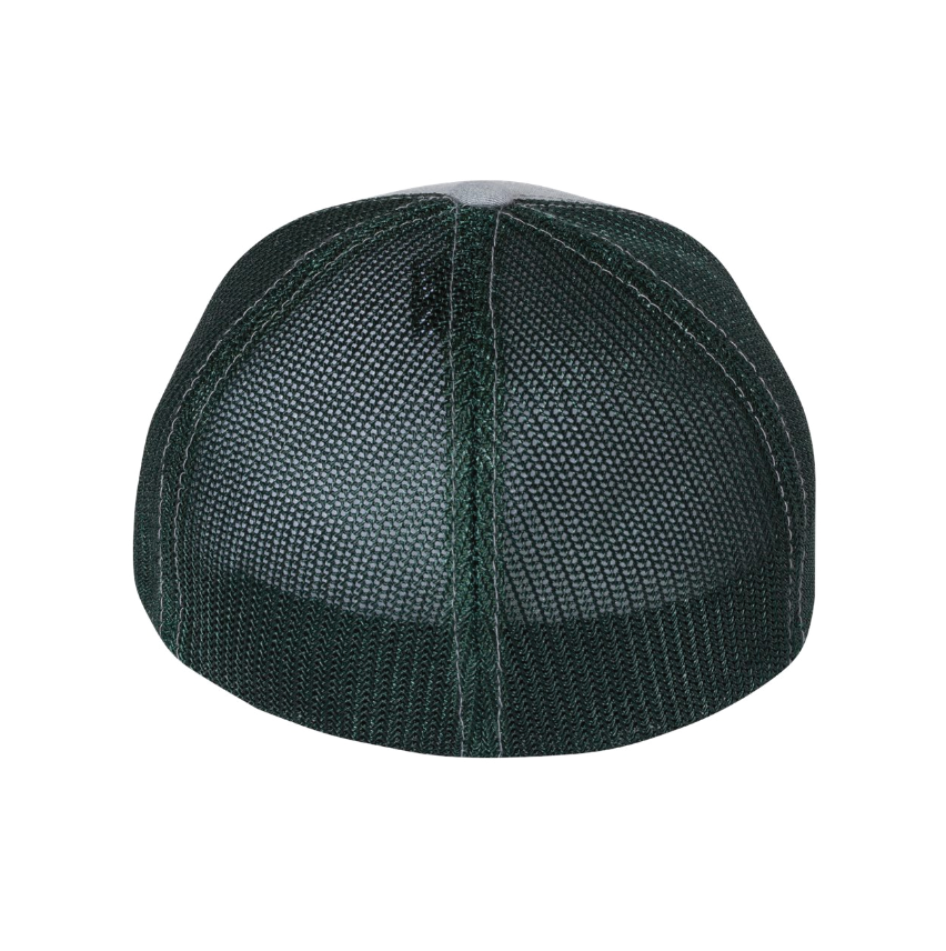 DY Logo - Fitted Trucker with R-Flex Cap - Heather Grey / Dark Green