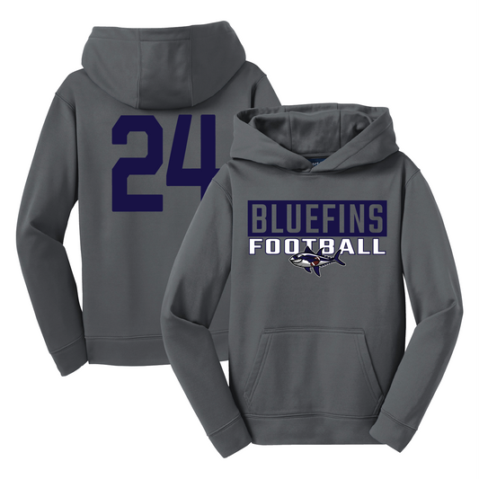 Lower Cape Bluefins - Youth Sport-Wick® Fleece Hooded Pullover - Block