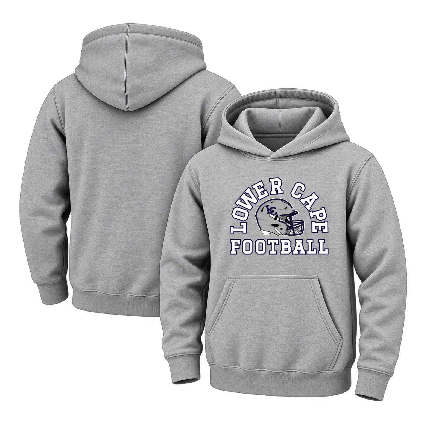 Lower Cape Bluefins Helmet Arc Youth Midweight Hooded Sweatshirt