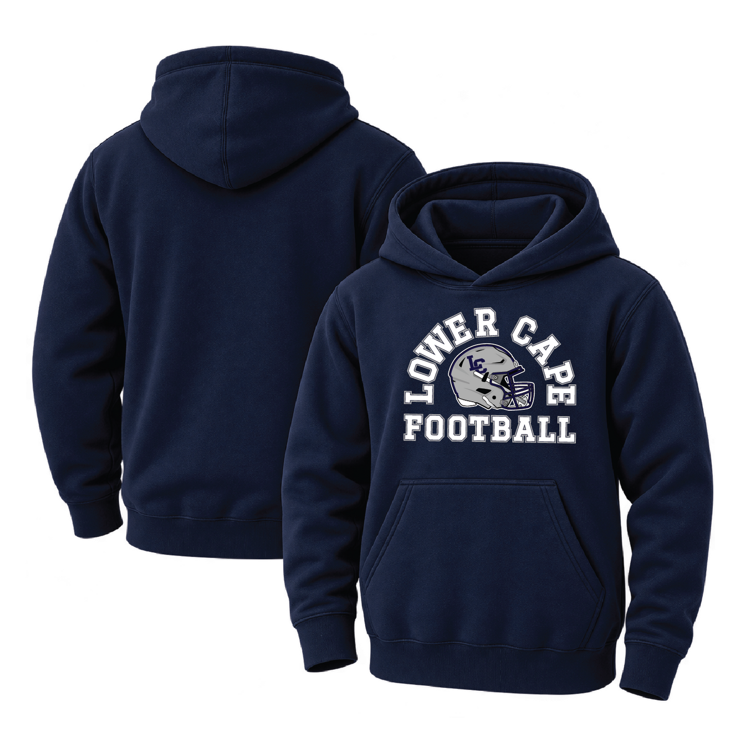 Lower Cape Bluefins Helmet Arc Youth Midweight Hooded Sweatshirt