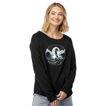 Medium By The Sea - Women's California Wave Wash Crewneck Sweatshirt