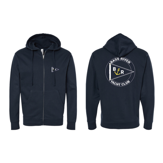 Bass River Yacht Club - Full-Zip Midweight Hooded Sweatshirt